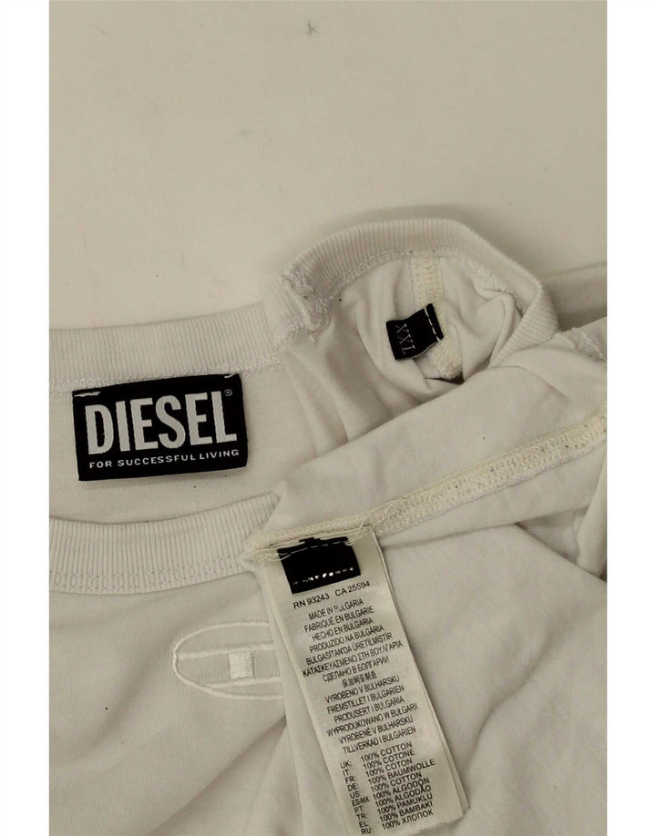 Diesel Ανδρικό γραφικό τοπ Μακρύ μανίκι 2XL Λευκό βαμβακερό