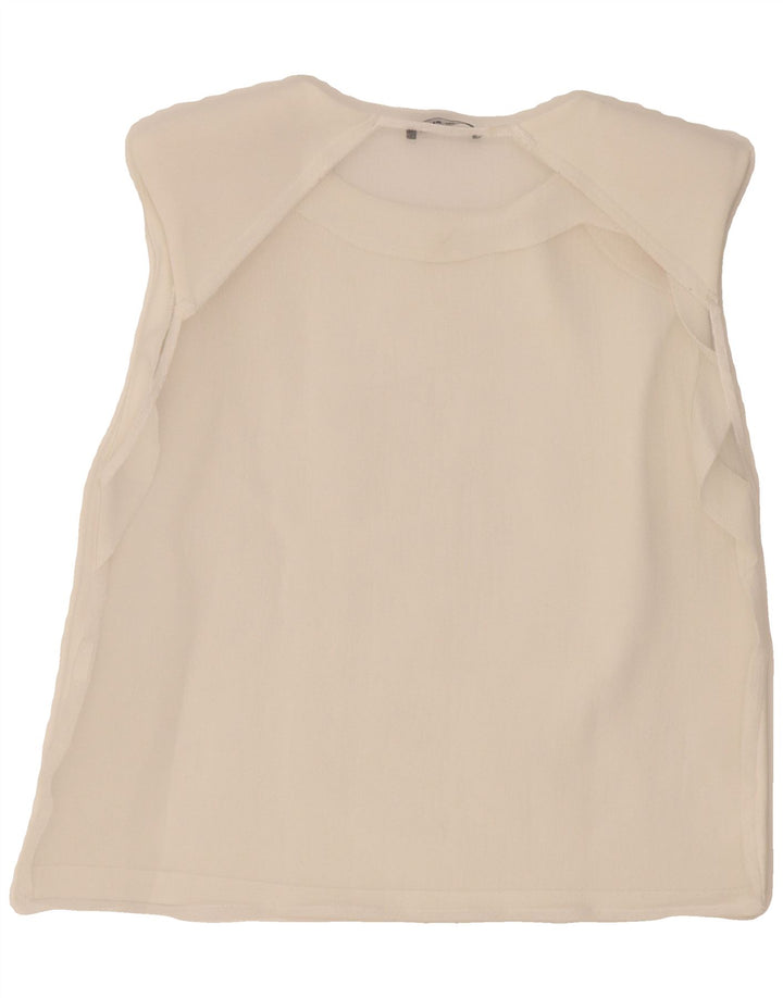 ZARA Womens Sleeveless Blouse Top UK 10 Small White Vintage Zara and Second-Hand Zara from Messina Hembry 