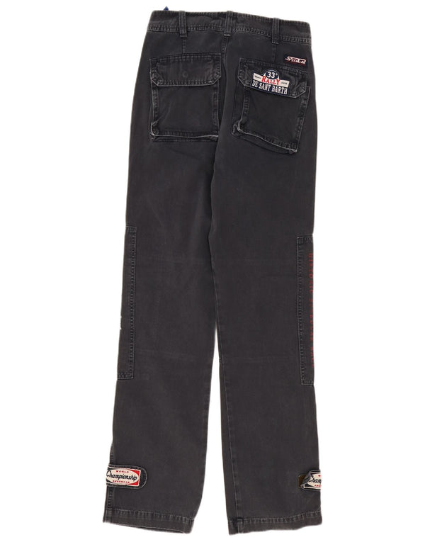Vintage Ανδρικά γραφικά Moto Racer Casual Παντελόνια IT 46 Small W30 L34 Grey