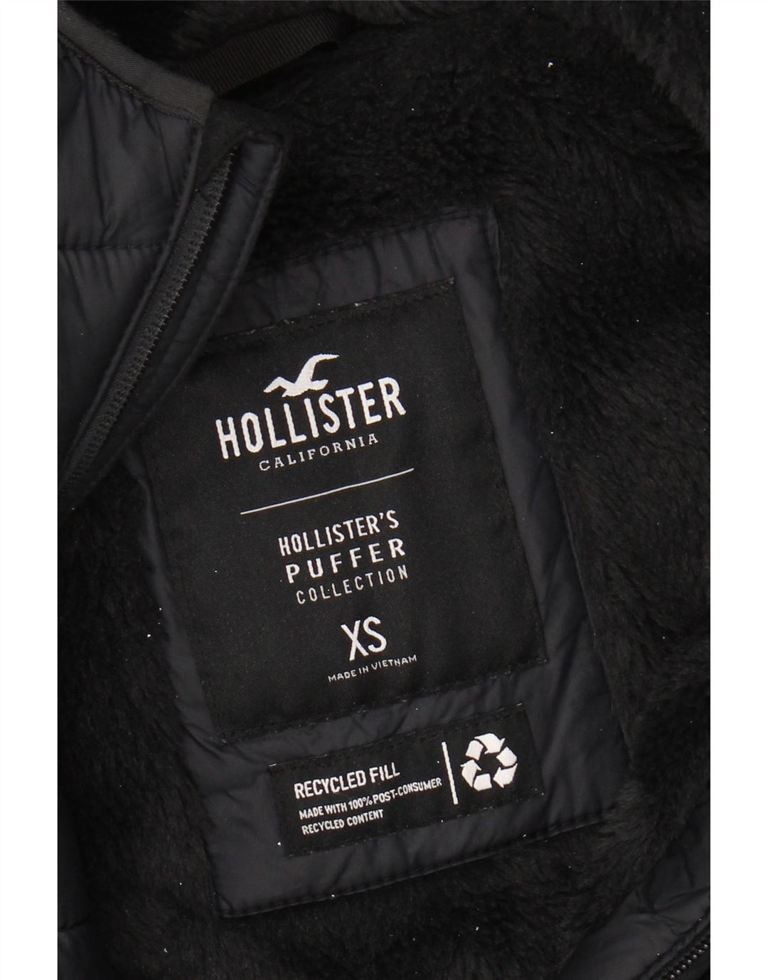Ανδρικό μπουφάν με κουκούλα HOLLISTER UK 34 XS μαύρο νάιλον