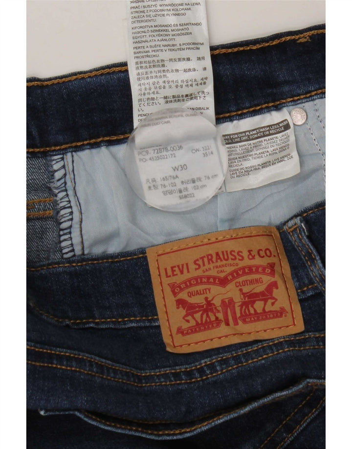 Γυναικείο ψηλό ψηλό τζιν σορτς Levi's W30, μεσαίο μπλε βαμβακερό