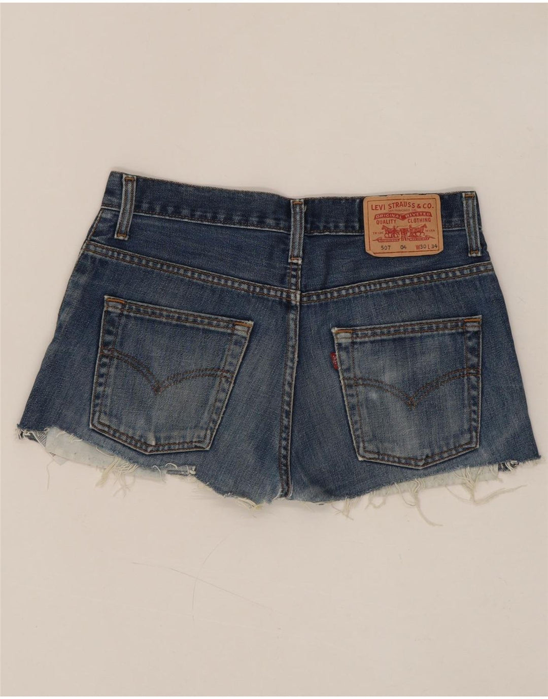 Γυναικείο σορτς Levi's 507 τζιν W30 μεσαίο μπλε βαμβακερό