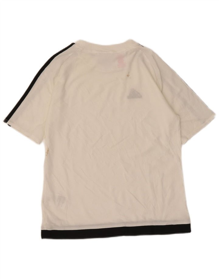 Adidas Boys Climalite T-Shirt Top 11-12 Years White Colourblock Polyester