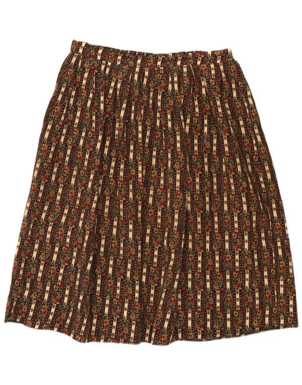 Vintage γυναικεία ψηλόμεση φούστα UK 22/24 2XL W34 Khaki Floral