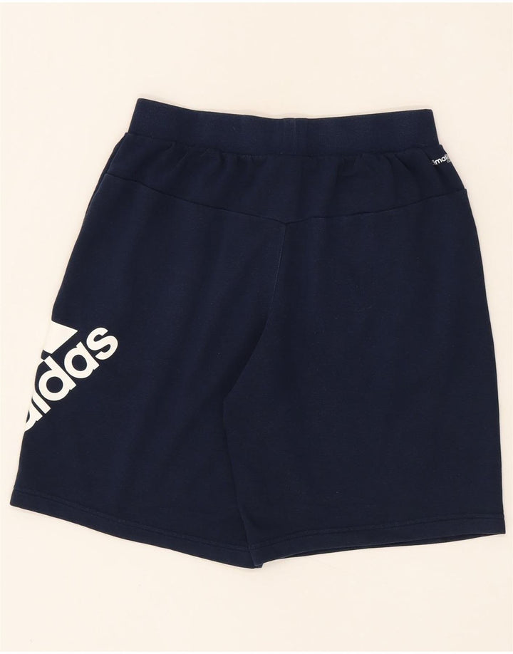 ADIDAS Mens Climalite Graphic Sport Shorts Medium Navy Blue Cotton Vintage Adidas and Second-Hand Adidas from Messina Hembry 