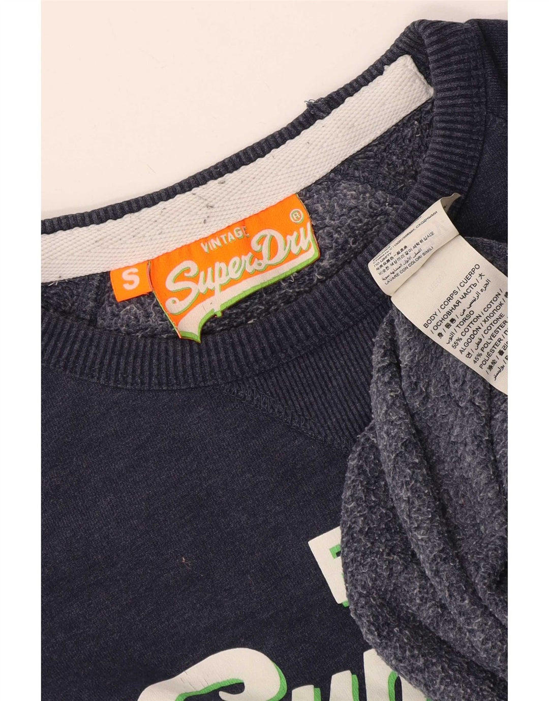 Ανδρικό γραφικό φούτερ Superdry Jumper Μικρό Navy Blue βαμβακερό