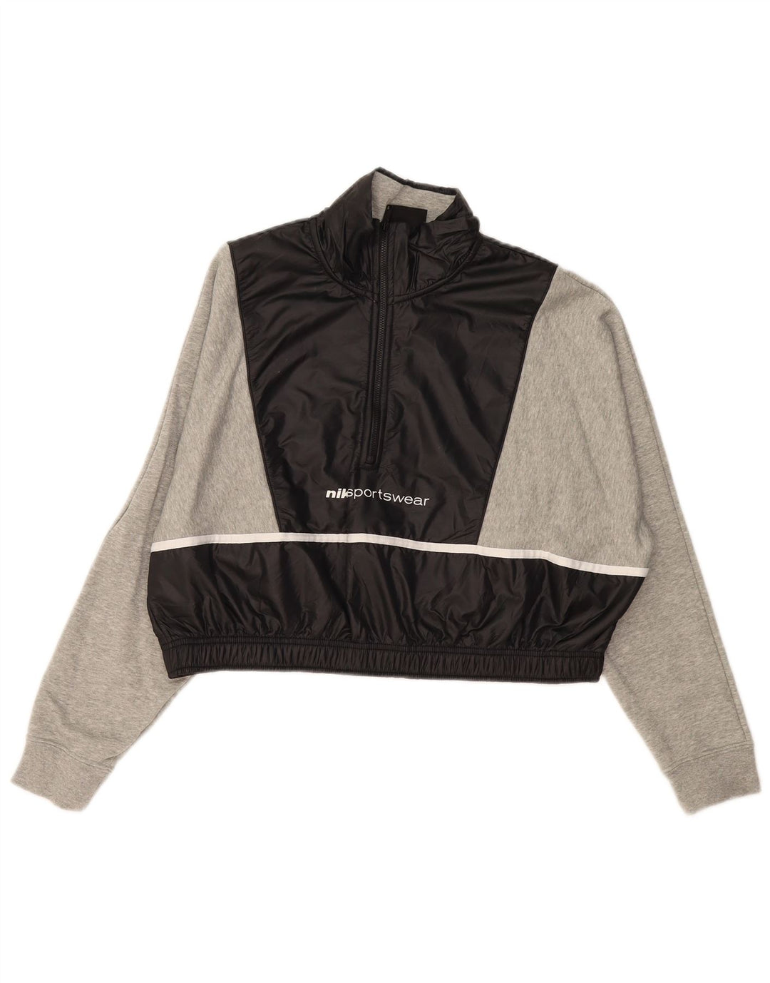 Γυναικεία φούτερ NIKE μακρόστενα Crop Jumper UK 16 Large Grey Colourblock