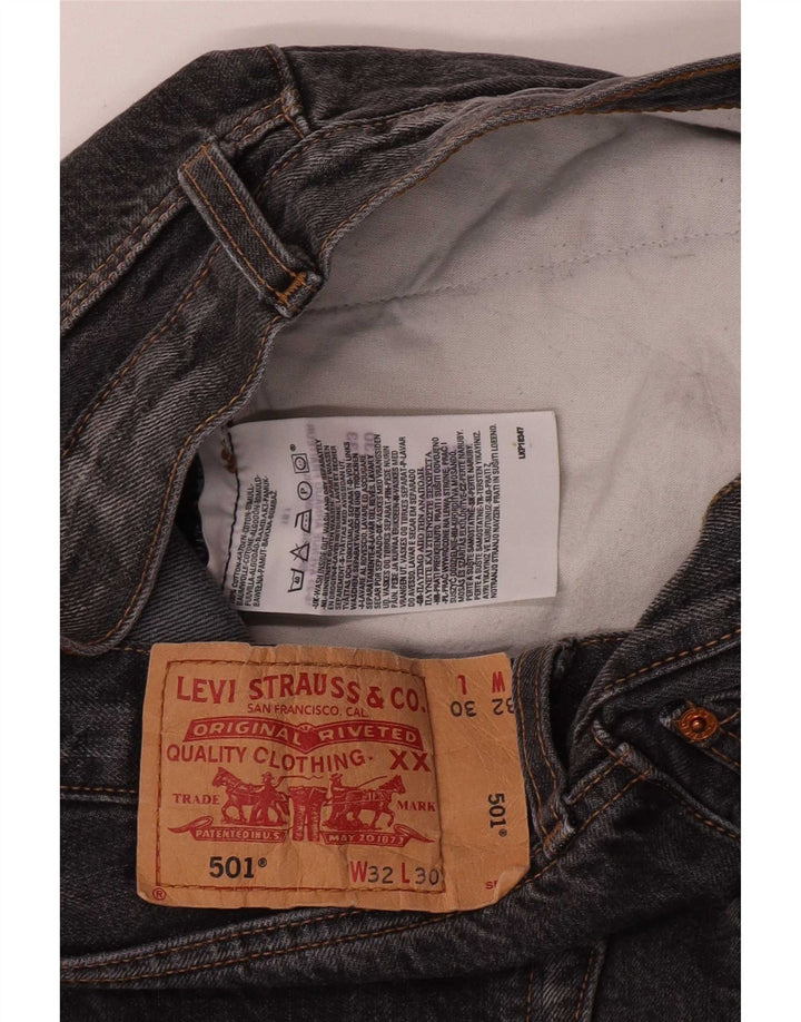 Levi's Mens 501 Straight Jeans W32 L30 Γκρι βαμβακερό