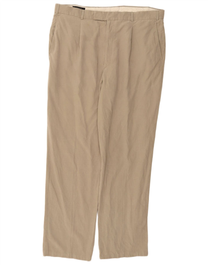 Ανδρικό ίσιο παντελόνι Chino JAEGER W36 L30 Khaki Lyocell