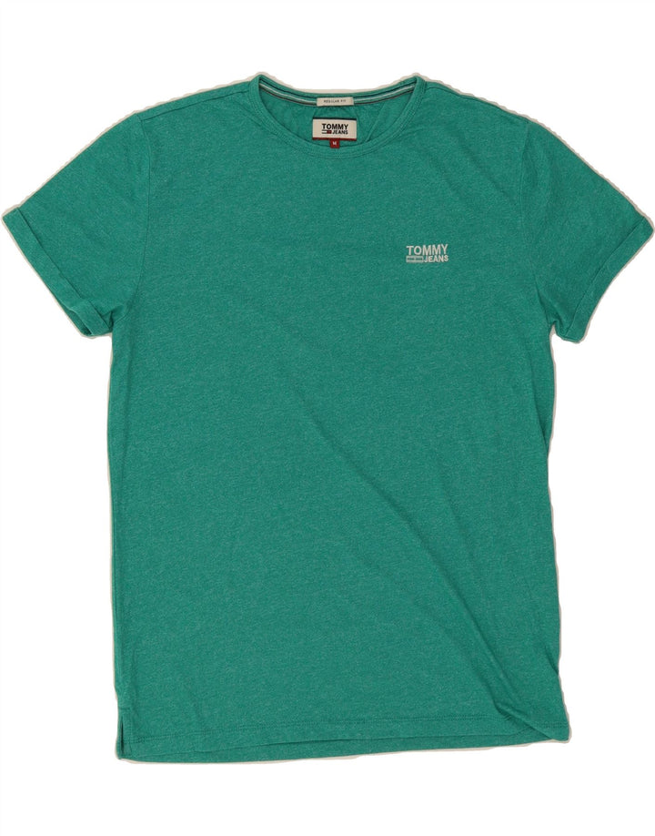 TOMMY HILFIGER Mens Regular Fit T-Shirt Top Medium Green Cotton Vintage Tommy Hilfiger and Second-Hand Tommy Hilfiger from Messina Hembry 