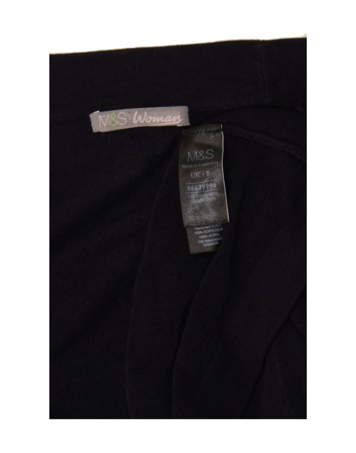 MARKS & SPENCER Womens Open Cardigan Sweater UK 8 Small Navy Blue Acrylic Vintage Marks & Spencer and Second-Hand Marks & Spencer from Messina Hembry 