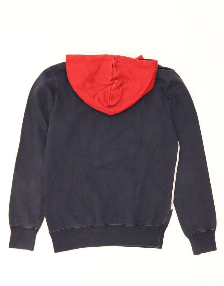 CHAMPION Mens Hoodie Jumper Small Navy Blue Colourblock Vintage Champion and Second-Hand Champion from Messina Hembry 
