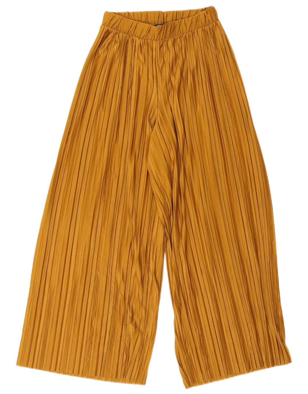 Zara γυναικείο παντελόνι με φαρδύ πόδι μικρό W26 L23 μπεζ πολυεστέρα