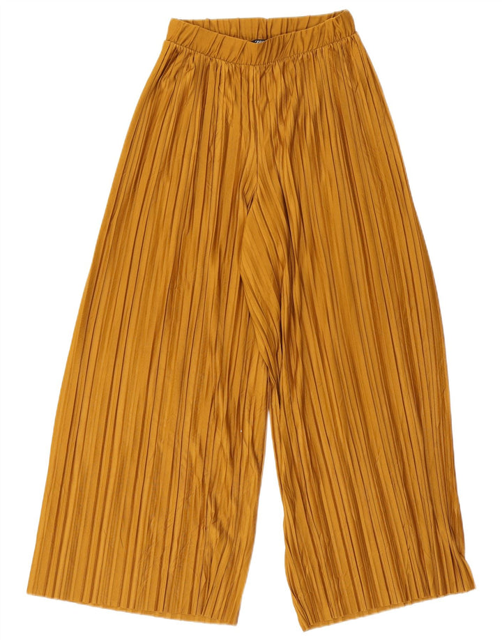 Zara γυναικείο παντελόνι με φαρδύ πόδι μικρό W26 L23 μπεζ πολυεστέρα