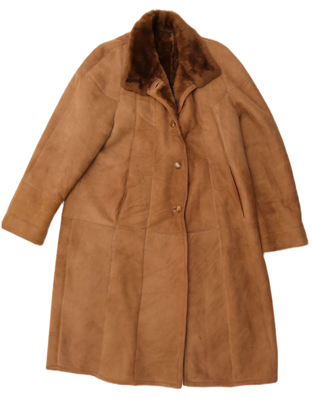 Γυναικείο παλτό VINTAGE Shearling IT 52 2XL Καφέ Shearling