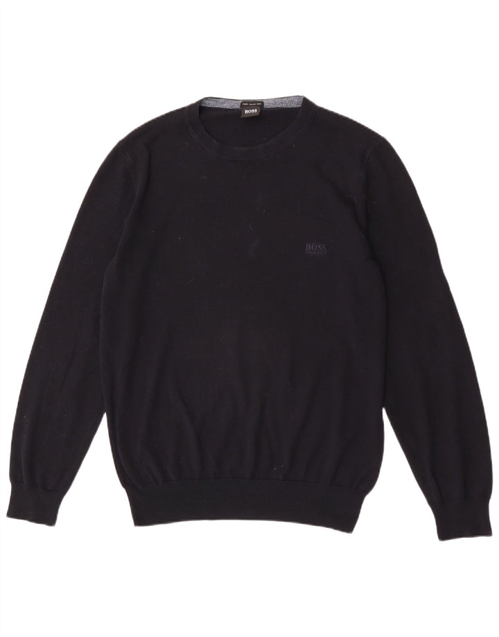 Ανδρικό πουλόβερ Hugo Boss Regular Fit Crew Neck Jumper Μεσαίο μαύρο βαμβακερό