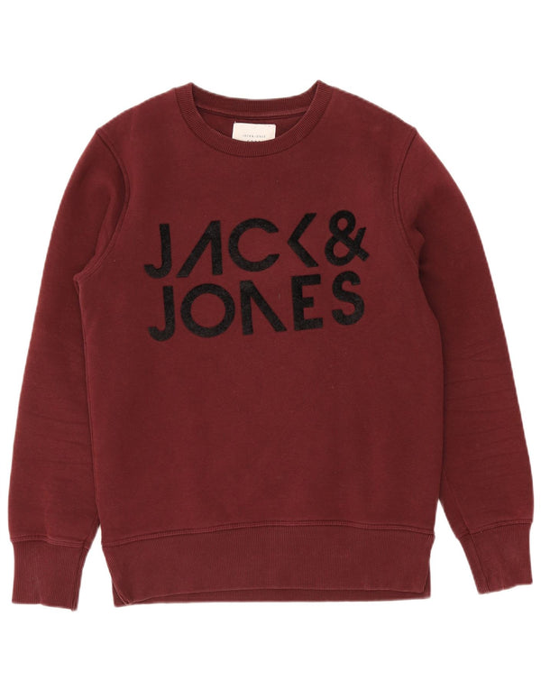 Jack & Jones Ανδρικό γραφικό φούτερ Jumper Μικρό Βουργουνδί βαμβακερό