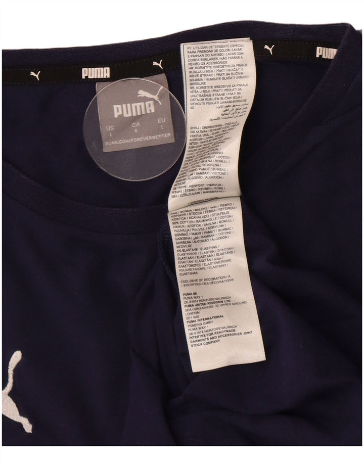 Ανδρικό T-Shirt Puma Top Large Navy Blue από βαμβάκι