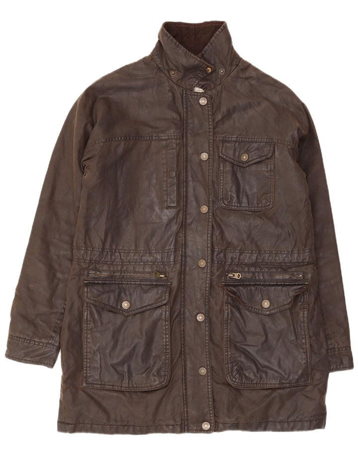 FAT FACE Γυναικείο υπερμεγέθη κερωμένο βαμβακερό μπουφάν UK 10 Μικρό καφέ βαμβάκι