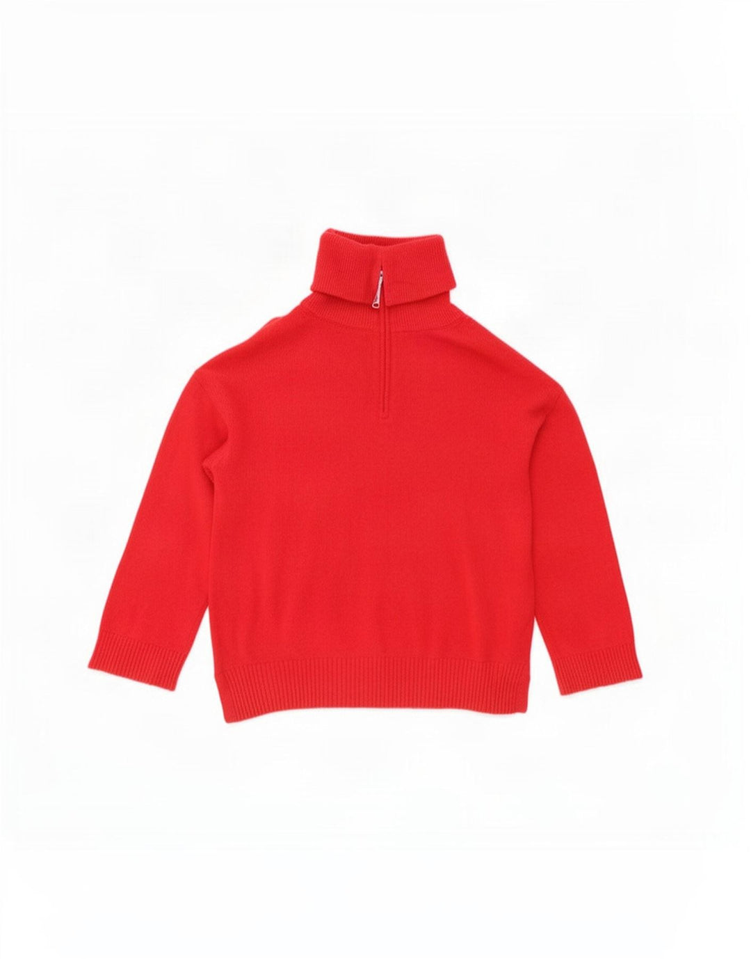 Massimo Dutti γυναικείο πουλόβερ με φερμουάρ UK 16 μεγάλο κόκκινο μαλλί