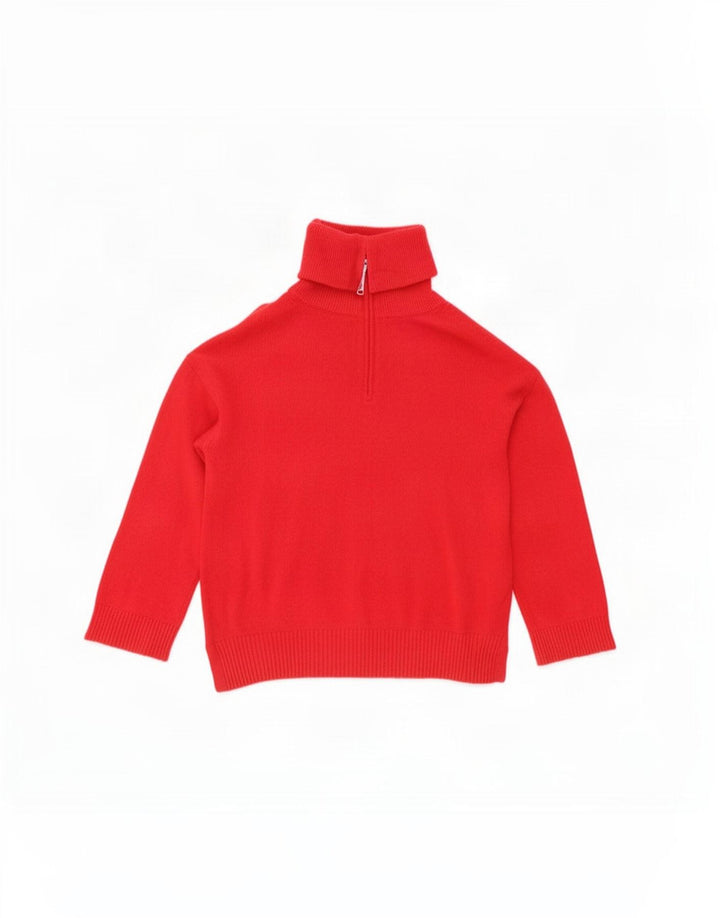 Massimo Dutti γυναικείο πουλόβερ με φερμουάρ UK 16 μεγάλο κόκκινο μαλλί