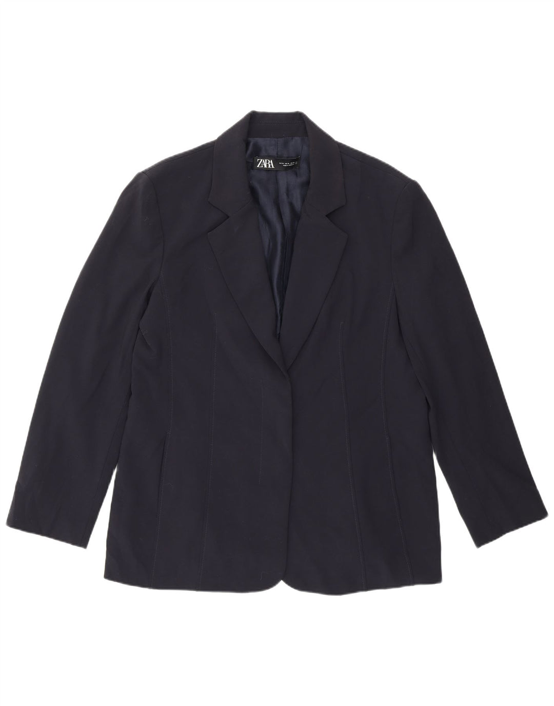 Zara Γυναικείο Σακάκι Μπλέιζερ UK 18 XL Navy Blue Polyester