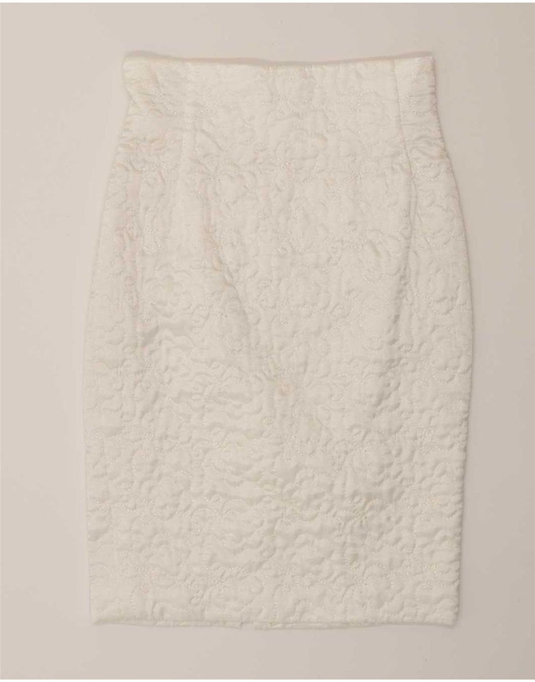 Vintage γυναικεία 2 τεμάχια σετ φούστα IT 44 Medium W28 Λευκή βισκόζη