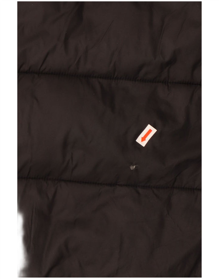 ZARA Γυναικείο παλτό με κουκούλα μεγάλου μεγέθους UK 10 μικρό μαύρο πολυεστέρα