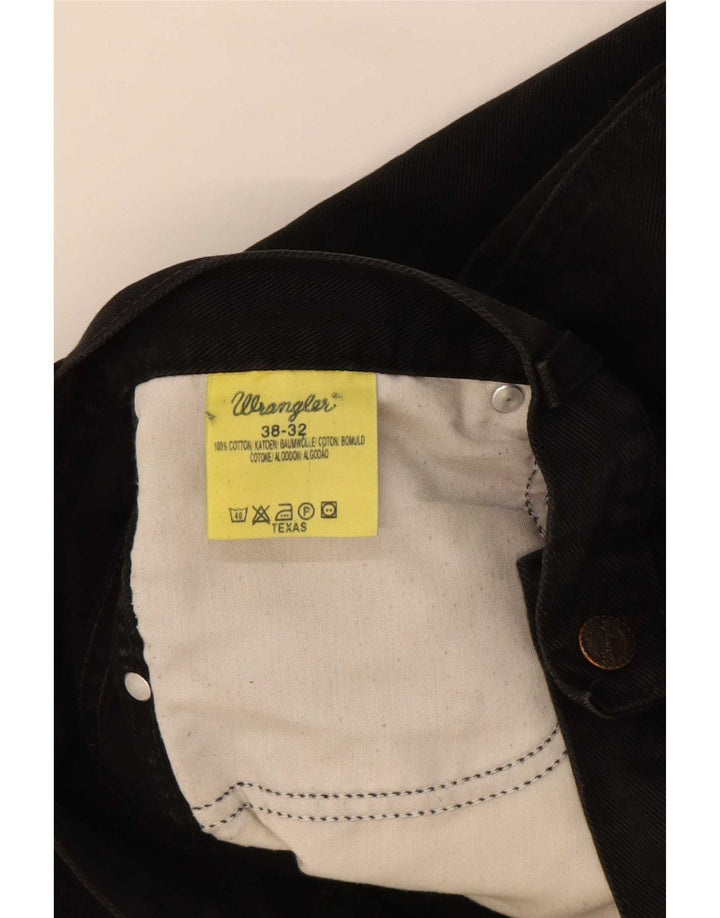 Ανδρικό τζιν Wrangler ίσιο W38 L29 μαύρο βαμβακερό