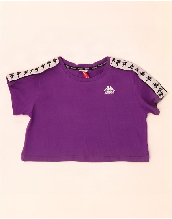 Γυναικείο γραφικό μπλουζάκι Kappa Crop Top UK 6 XS Purple Colourblock