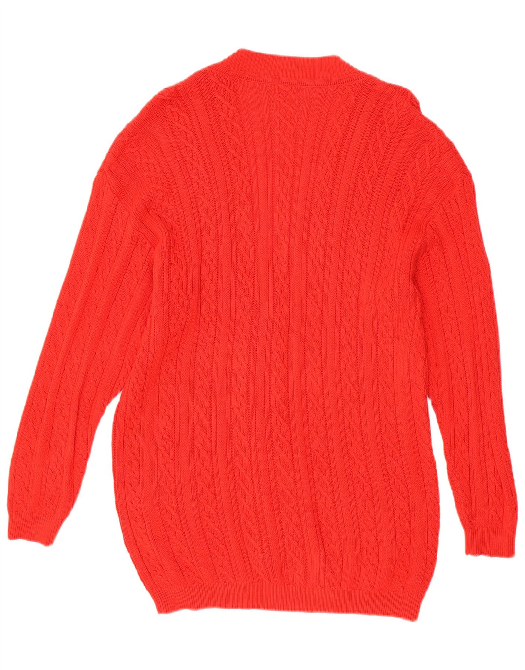 VINTAGE Γυναικείο πουλόβερ Longline Cardigan UK 10 Small Red βαμβακερό