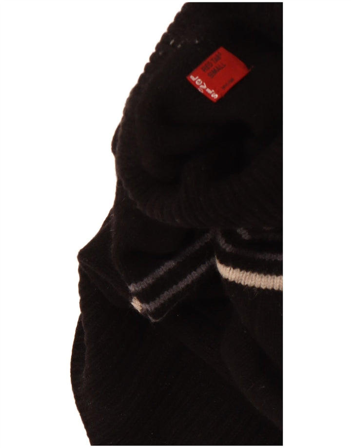 LEVI'S Γυναικείο πουλόβερ με ρολό λαιμόκοψη UK 10 Μικρό μαύρο ριγέ Lambswool