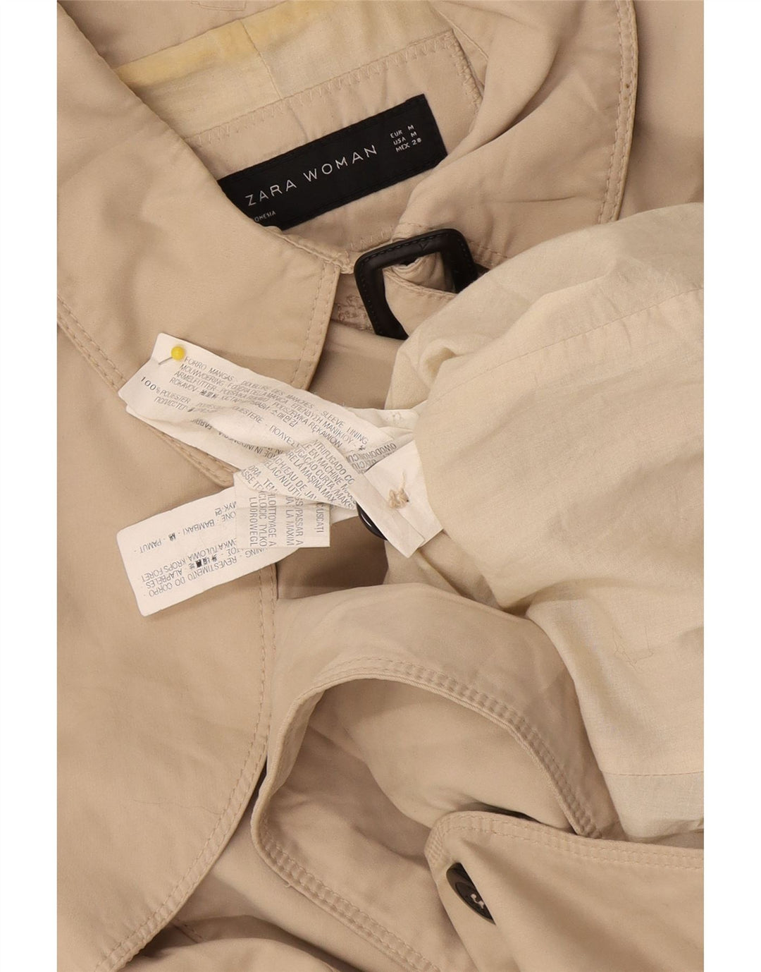 Zara Γυναικεία καμπαρντίνα UK 12 Medium Beige Polyester