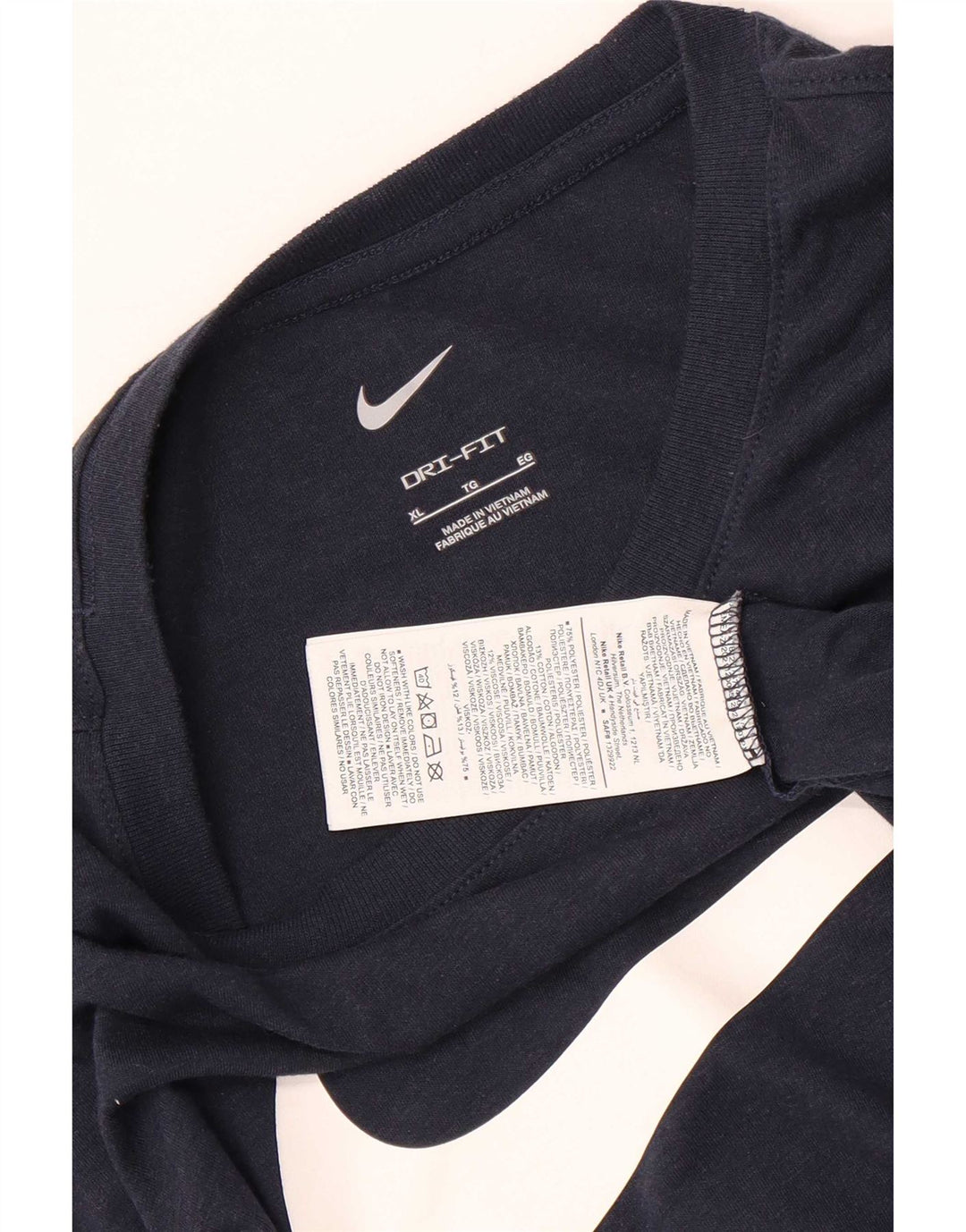 Ανδρικό γραφικό μπλουζάκι Nike Dri Fit Top XL Navy Blue Polyester