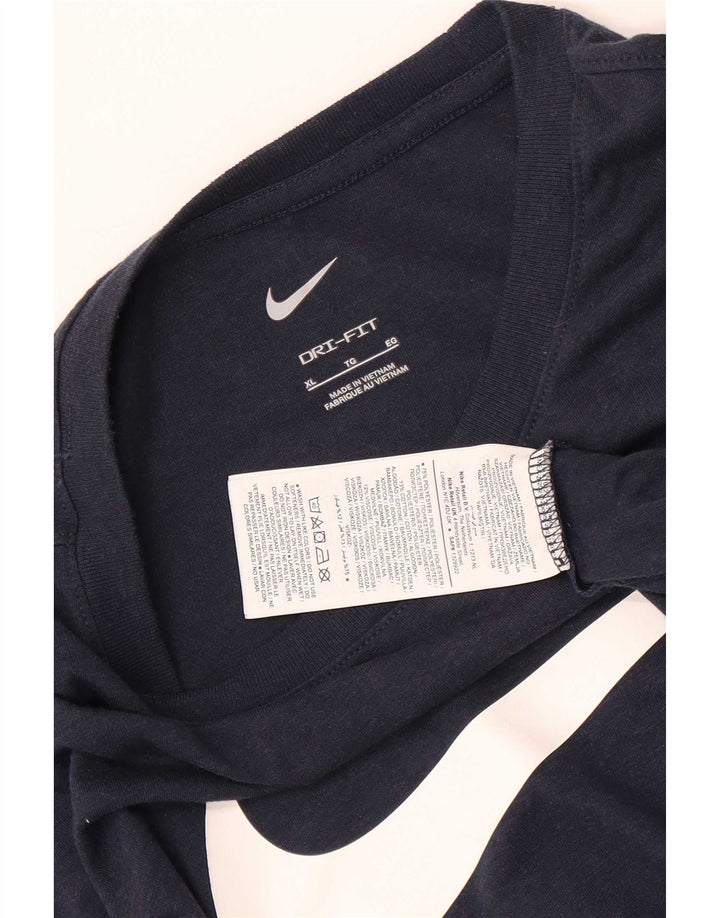 Ανδρικό γραφικό μπλουζάκι Nike Dri Fit Top XL Navy Blue Polyester