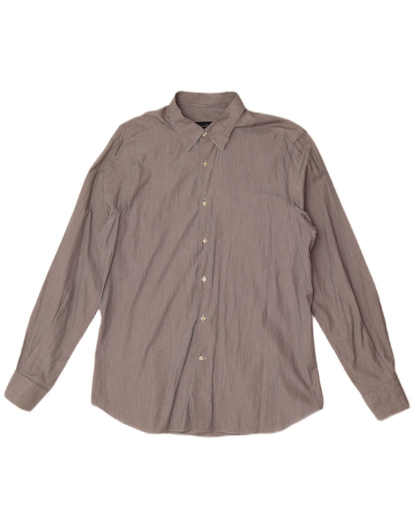 Ανδρικό πουκάμισο Massimo Dutti Slim Fit XL Γκρι βαμβακερό ριγέ