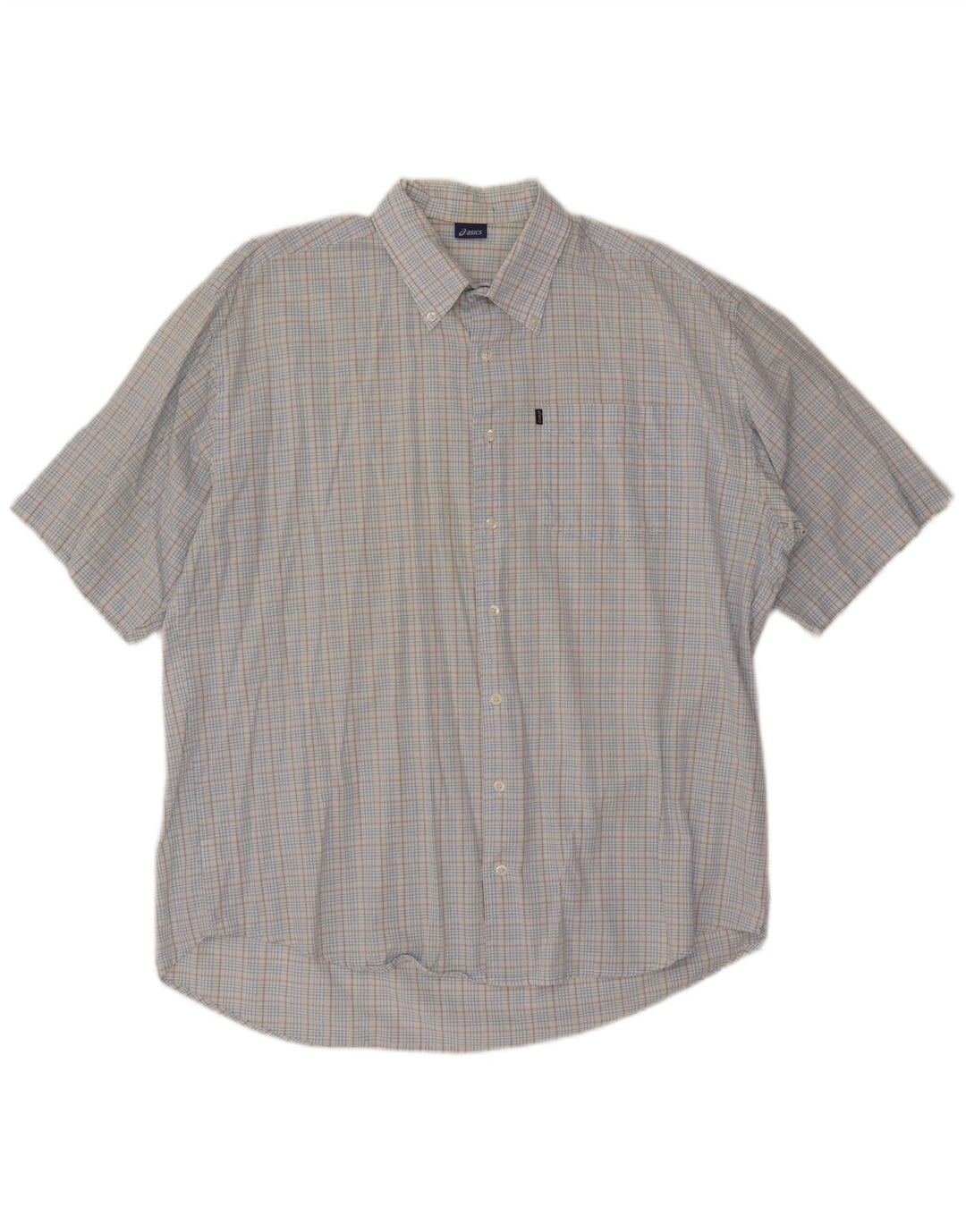 Ανδρικό κοντομάνικο πουκάμισο ASICS 2XL Μπλε βαμβακερό