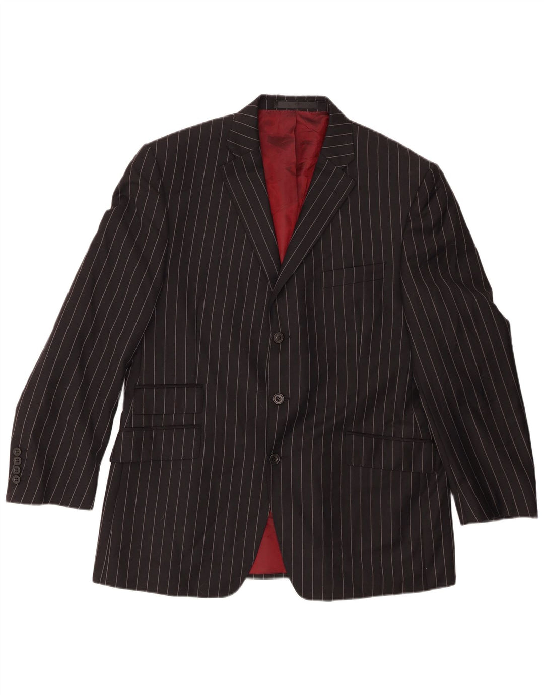 Marks & Spencer Ανδρικό μπλέιζερ με 3 κουμπιά μπουφάν UK 42 Large Black Pinstripe