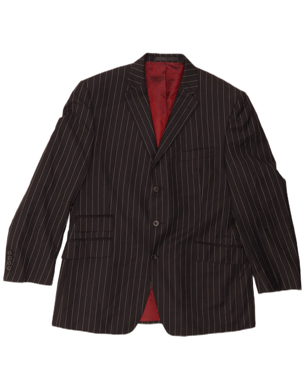 Marks & Spencer Ανδρικό μπλέιζερ με 3 κουμπιά μπουφάν UK 42 Large Black Pinstripe