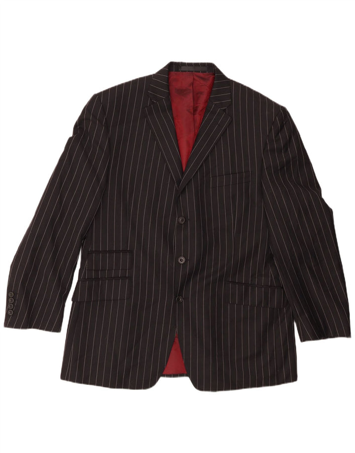 Marks & Spencer Ανδρικό μπλέιζερ με 3 κουμπιά μπουφάν UK 42 Large Black Pinstripe