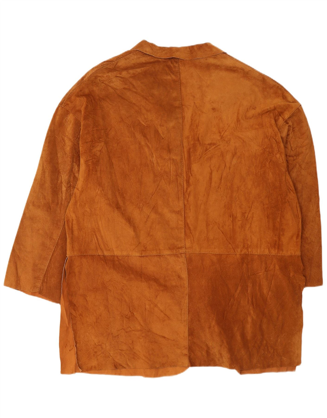 VINTAGE Γυναικείο Σουέντ Πανωφόρι UK 14 Μεσαίο Καφέ Δερμάτινο