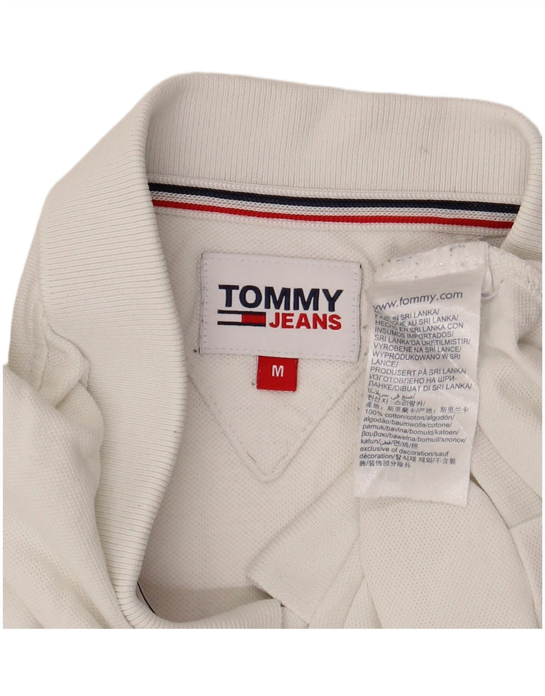 Ανδρικό πουκάμισο πόλο Tommy Hilfiger, μεσαίο λευκό βαμβακερό