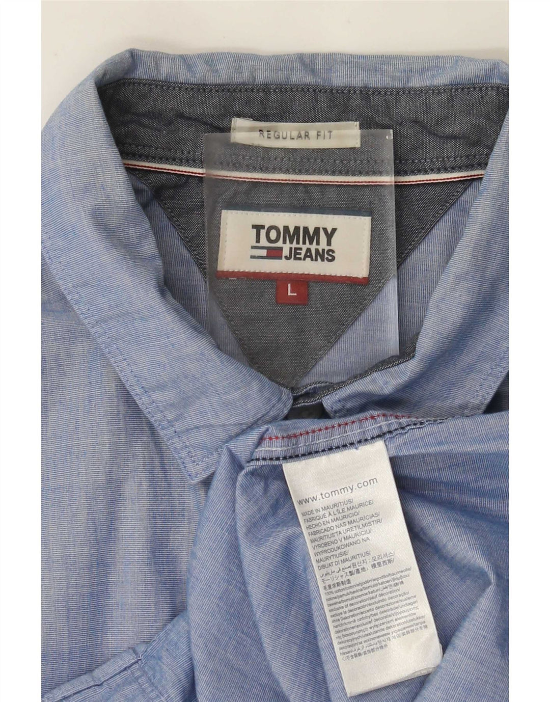 Tommy Hilfiger Ανδρικό πουκάμισο με κανονική εφαρμογή, μεγάλο μπλε βαμβακερό