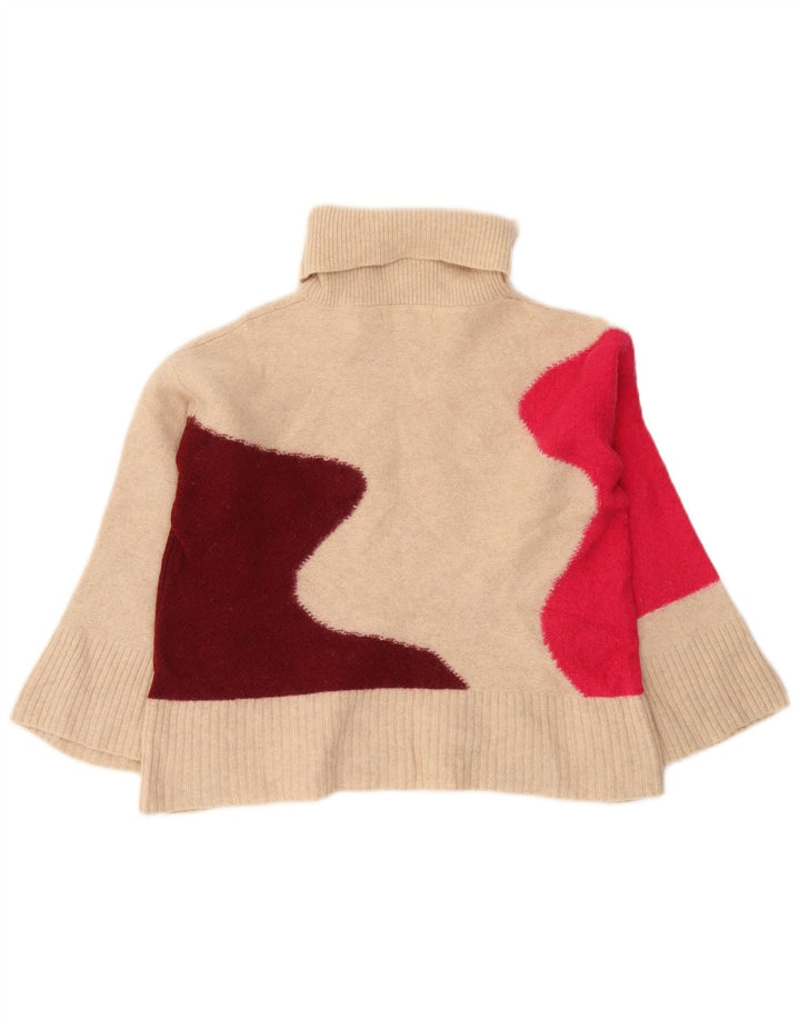 White Stuff Γυναικείο πουλόβερ με ρολό λαιμόκοψη UK 8 Small Beige Colourblock