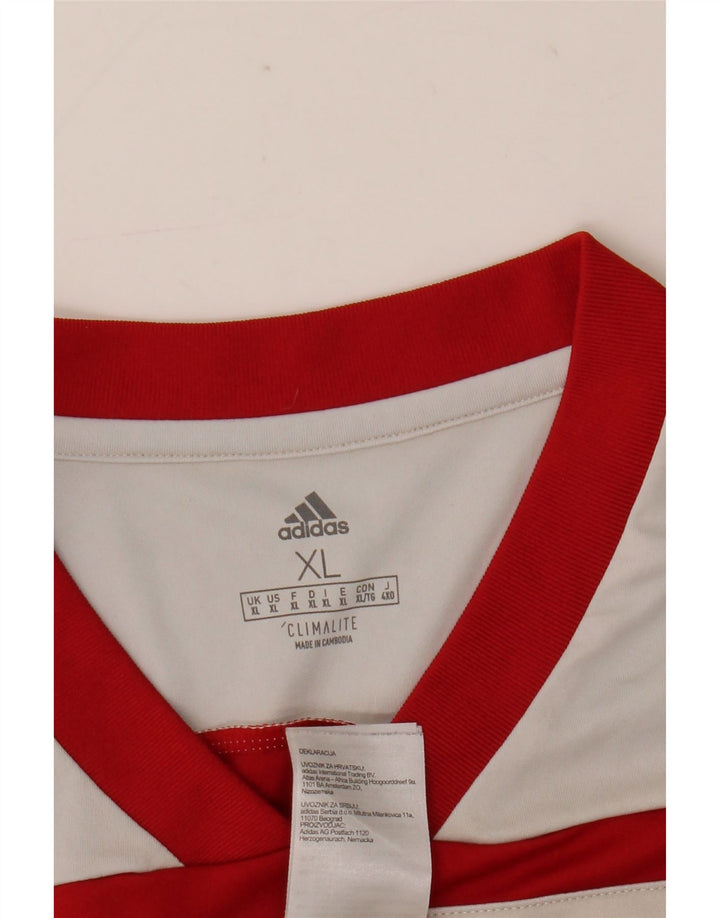 Ανδρικό T-Shirt Adidas Climalite Top XL Red Colourblock Πολυεστέρας
