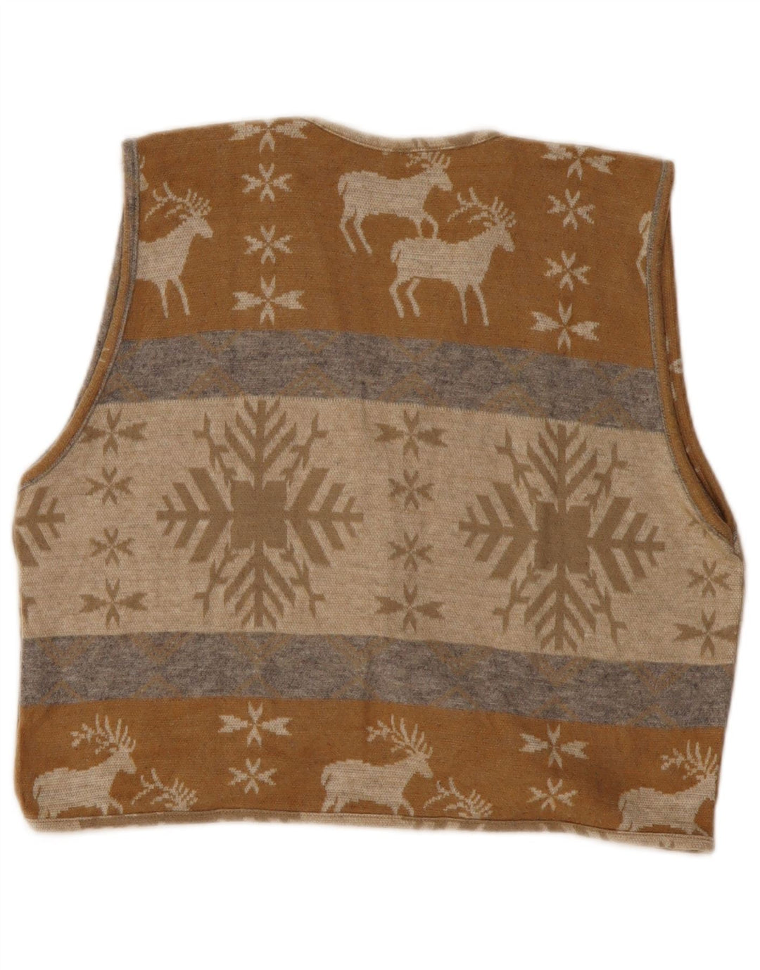 Γυναικείο πουλόβερ VINTAGE Crop Cardigan UK 14 Medium Beige Fair Isle