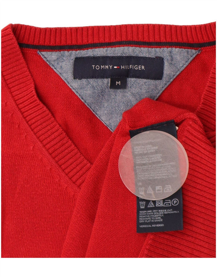 TOMMY HILFIGER Ανδρικό πουλόβερ με λαιμόκοψη με V λαιμόκοψη, μεσαίο βαμβακερό