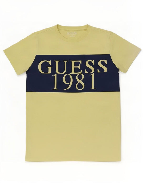 Γραφικό μπλουζάκι Guess Boys Top 13-14 ετών κίτρινο βαμβακερό