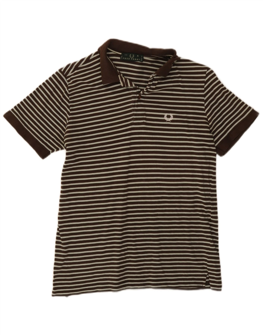 Fred Perry Ανδρικό πουκάμισο Polo Μικρό καφέ ριγέ βαμβακερό