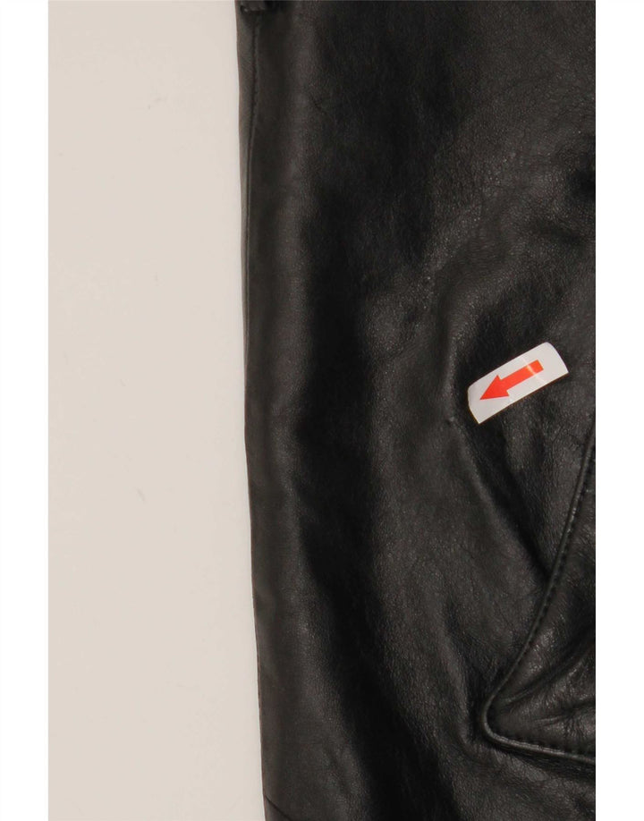 Vintage Ανδρικό Δερμάτινο Μπουφάν UK 36 Small Black Colourblock
